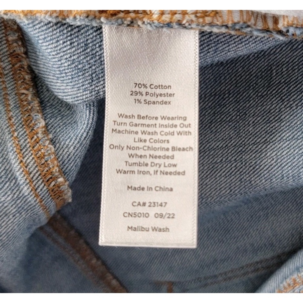 Talbots Everyday Relaxed Jeans Patch Leg Light Wash Womens 16 Boho Ankle - Picture 5 of 9